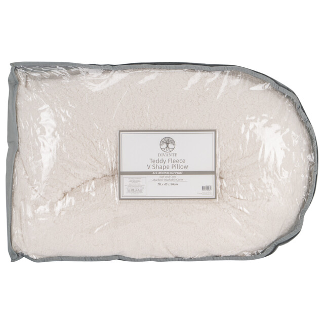 Divante Cream Teddy Fleece V Shape Pillow - image 1