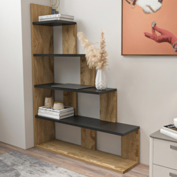 Decorotika Echo Oud and Black 5 Tier Ladder Bookcase