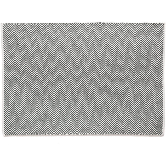 Hug Rug Warm Grey Woven Herringbone Rug 80 x 150cm - image 1