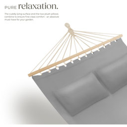 tectake Eden 2 Seater Light Grey Hammock with Support Bars - thumbnail 3