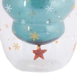 Christmas Tree Double Wall Green Glass Mug - thumbnail 3