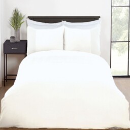 Chevron Pinsonic Duvet Cover and Pillowcase Set - White / Single - thumbnail 1