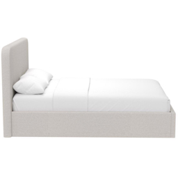 FWStyle Beige King Size Linen Upholstered Lift-Up Ottoman Bed Frame - thumbnail 4