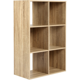 Jane 6 Shelf Oak Cube Storage Unit - thumbnail 4