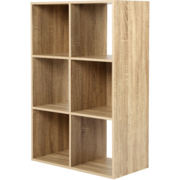 Jane 6 Shelf Oak Cube Storage Unit - thumbnail 3
