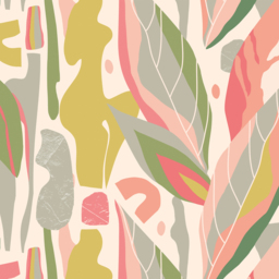 Origin Murals Abstract Leaf Shapes Pink Wall Mural - thumbnail 2