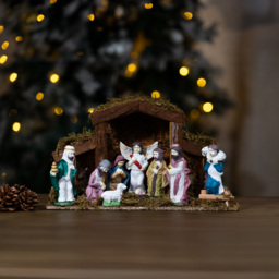 Marco Paul Multicolour Nativity Scene Christmas Decoration 38cm - thumbnail 4