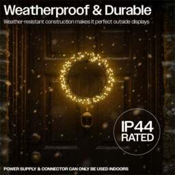Xmas Haus 800 Warm White LED Black Frame Wreath 25cm - thumbnail 4