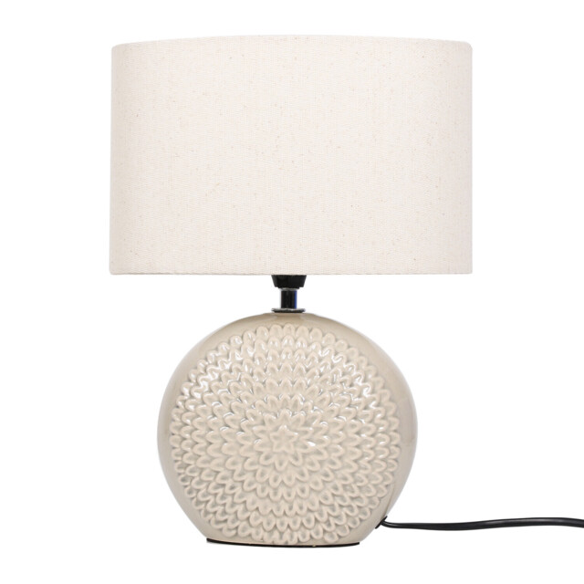 Floral Fern Embossed Ceramic Table Lamp - image 1