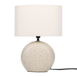 Floral Fern Embossed Ceramic Table Lamp