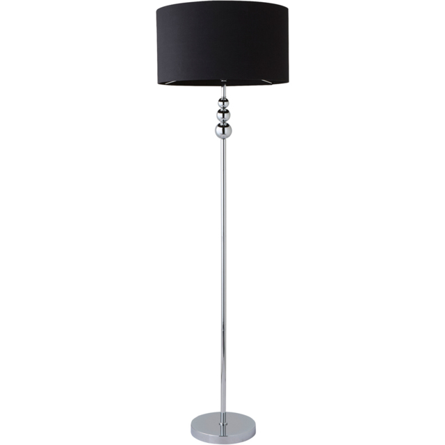 ValueLights Marissa Black Fabric Drum Shade LED Floor Lamp - image 1
