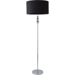 ValueLights Marissa Black Fabric Drum Shade LED Floor Lamp