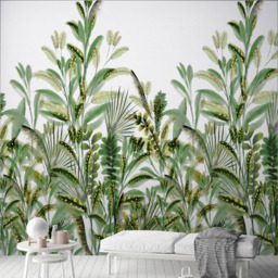 Grandeco Rainforest Leaves 3 Lane Wall Mural