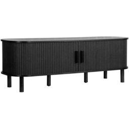 Birlea Axel 2 Sliding Door Black Fluted Small TV Unit - thumbnail 2