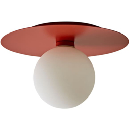 ValueLights Darla Rust Frosted Globe Bathroom Flush Ceiling Light Fitting and Bulb