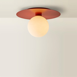 ValueLights Darla Rust Frosted Globe Bathroom Flush Ceiling Light Fitting and Bulb - thumbnail 3