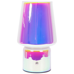ValueLights Hanya Iridescent Glass Rechargeable LED Portable Table Lamp