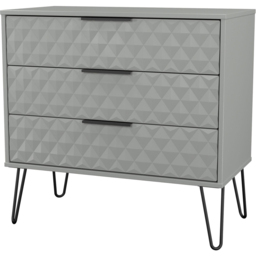 Crowndale Harlequin 3 Drawer Dusk Grey Chest of Drawers Ready Assembled - thumbnail 2