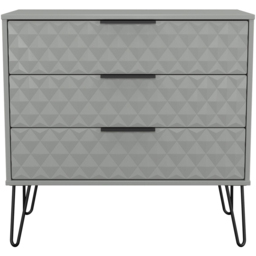 Crowndale Harlequin 3 Drawer Dusk Grey Chest of Drawers Ready Assembled - thumbnail 3
