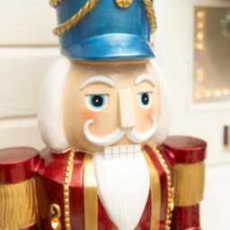 The Christmas Centre Traditional Red Green and Gold LED Light Nutcracker Soldier 5ft - thumbnail 4