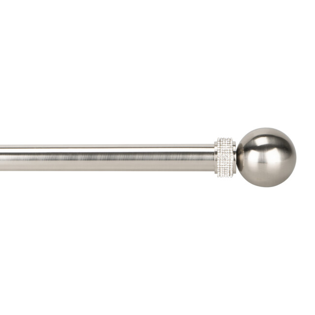 Sofia 170 to 300cm Extendable Satin Silver Curtain Pole