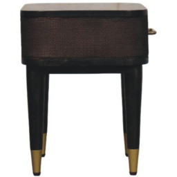 Artisan Furniture Belmont Velvet Mocha Single Drawer Mango Wood Bedside Table - thumbnail 4