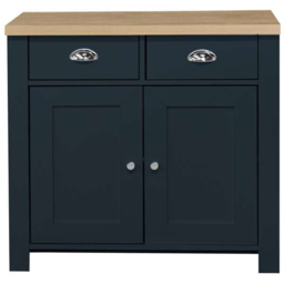 Highgate 2 Door 2 Drawer Navy and Oak Sideboard - thumbnail 2