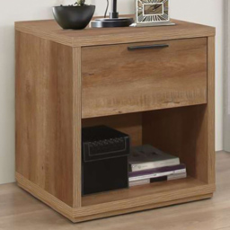Stockwell Single Drawer Single Shelf Brown Bedside Table - thumbnail 1