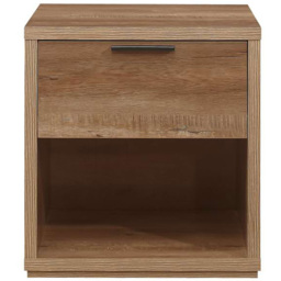 Stockwell Single Drawer Single Shelf Brown Bedside Table - thumbnail 3