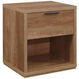 Stockwell Single Drawer Single Shelf Brown Bedside Table - thumbnail 2