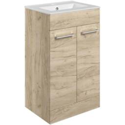 Bathstore Milford 2 Door Oak Floor Standing Basin Unit 510mm - thumbnail 1