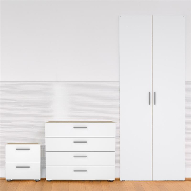 Florence Pepe Oak and White 3 Piece Bedroom Furniture Set - image 1