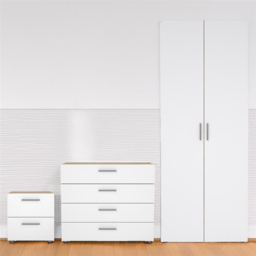 Florence Pepe Oak and White 3 Piece Bedroom Furniture Set