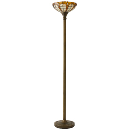 ValueLights Tiffany Inspired Jewel Metal Glass Uplighter Floor Lamp