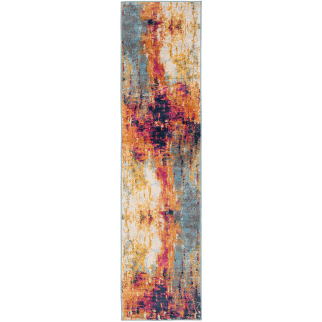 Kukoon Bold Distressed Abstract Multicolour Rug 240 x 60cm - image 1