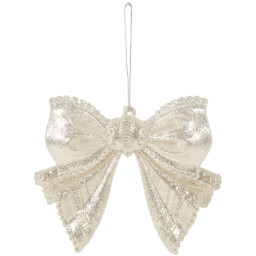 Single Blushing Ballroom Bright Glitter Bow Christmas Ornament 11.8cm in Assorted styles - thumbnail 3