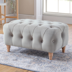 Elsie Chalk Plush Velvet Footstool