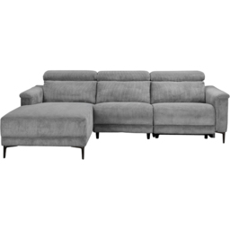 Loft24 Lund 3 Seater Grey Corduroy Electric Recliner Sofa with Chaise - thumbnail 2