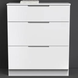 Crowndale Milan 3 Drawer Gloss White Deep Chest of Drawers