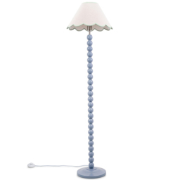 ValueLights Bobbins Green Scallop Shade Powder Blue LED Floor Lamp - thumbnail 1