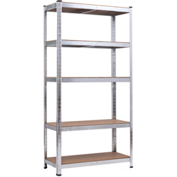 AMOS 5 Tier Silver Galvanized Heavy Duty Shelving Unit