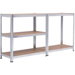 AMOS 5 Tier Silver Galvanized Heavy Duty Shelving Unit - thumbnail 4