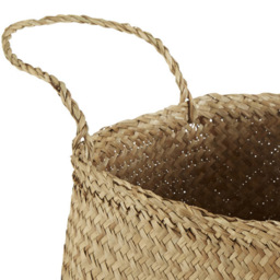 Premier Housewares Black Sequin and Natural Medium Seagrass Basket - thumbnail 3