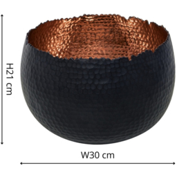 Ivyline Black and Copper Hammered Bowl 30cm - thumbnail 3