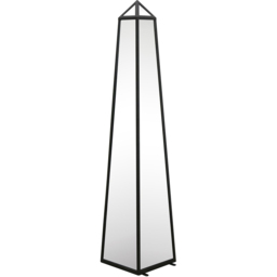 MirrorOutlet The Obelisk Black Metal Edged Mirrored Garden Ornament 100 x 20cm