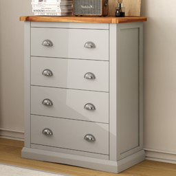 Cabinet Bits Loreo 4 Drawer Chest of Drawers with Chrome Cup Handle