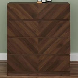 GFW Catania 4 Drawer Royal Walnut Wood Chest of Drawers