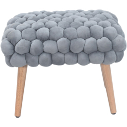 Artemis Home Cushla Grey Bubbly Velvet Small Footstool - thumbnail 3