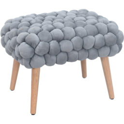 Artemis Home Cushla Grey Bubbly Velvet Small Footstool - thumbnail 2