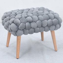 Artemis Home Cushla Grey Bubbly Velvet Small Footstool